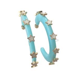 NEW SMITH & CO women's starlight jewel hoop earring in minty blue